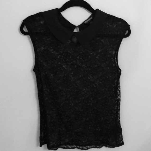 Express Lace Top w/ Peter Pan Collar - Picture 1 of 6
